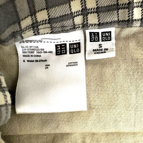 Uniqlo grey check  cropped drawstring pants - Picture 7 of 11
